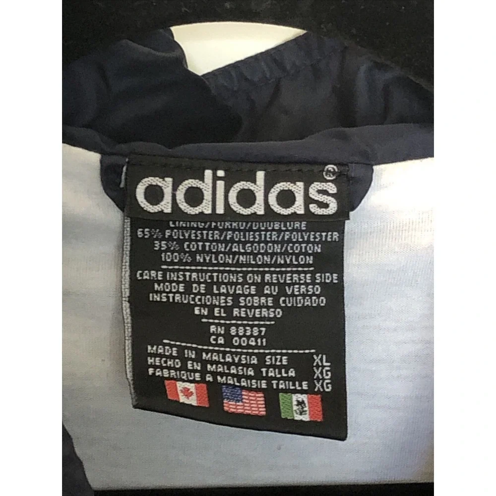 Vintage Adidas Tracksuit Windbreaker Jacket Men's Sz XL Navy Blue Retro